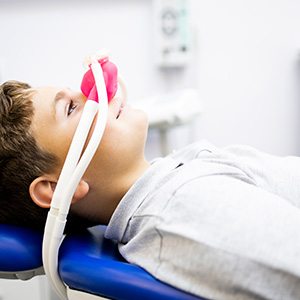 Patient receiving nitrous oxide